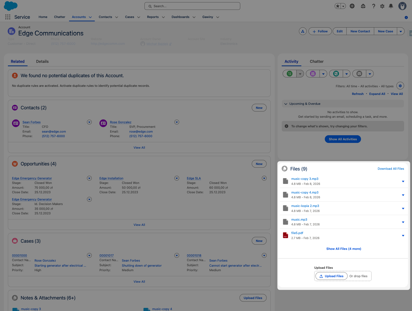 Smarter Files component on a Salesforce record page